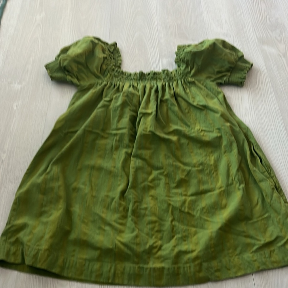Free People Olive Green Smocked Mini Dress